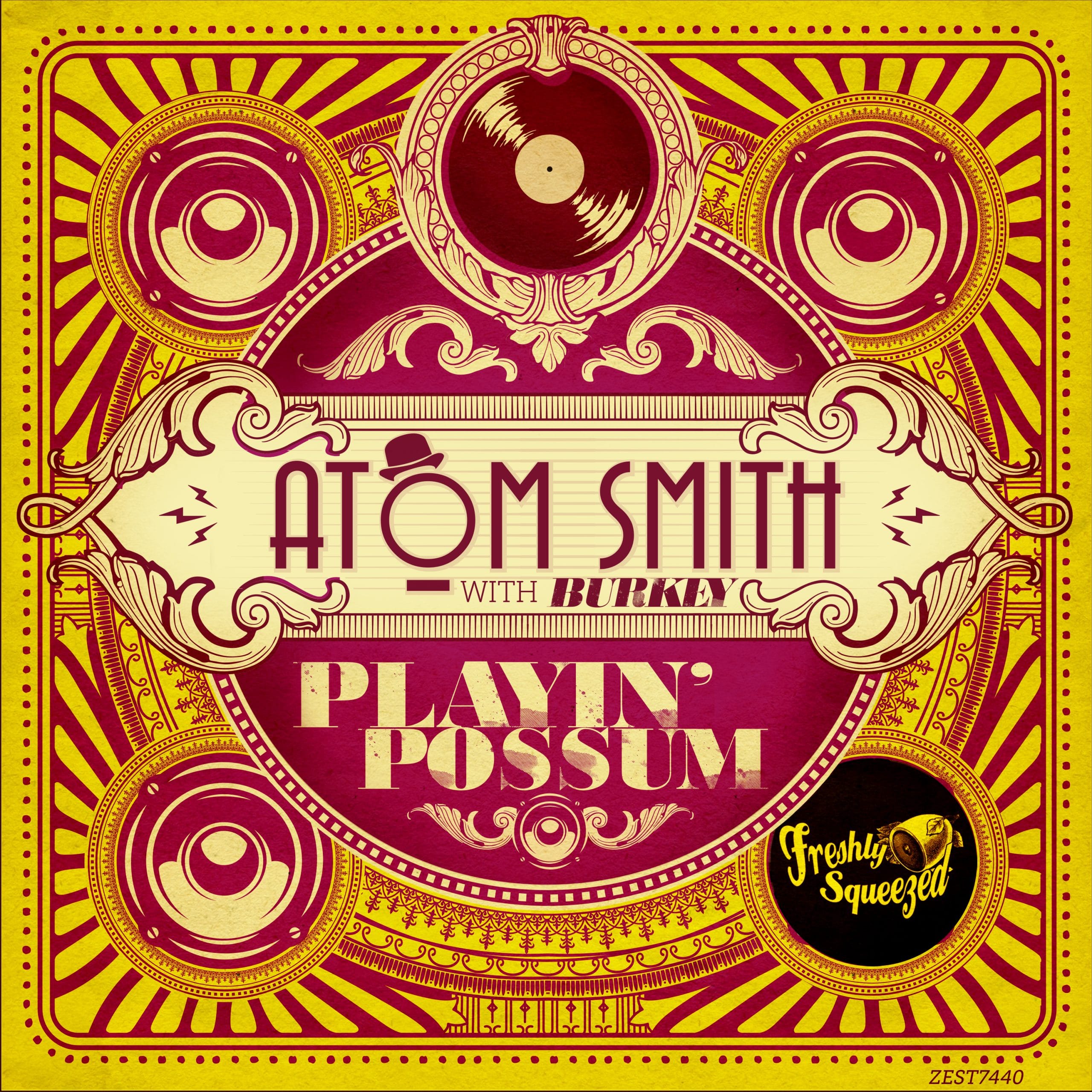 Atom Smith ft. Burkey Playin' Possum single artwork, an electro swing and swing hop release from the Makin' Trouble album